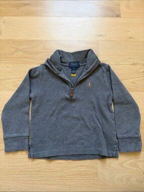 Polo by Ralph Lauren Gray Quarter-Zip Hoodie Pullover